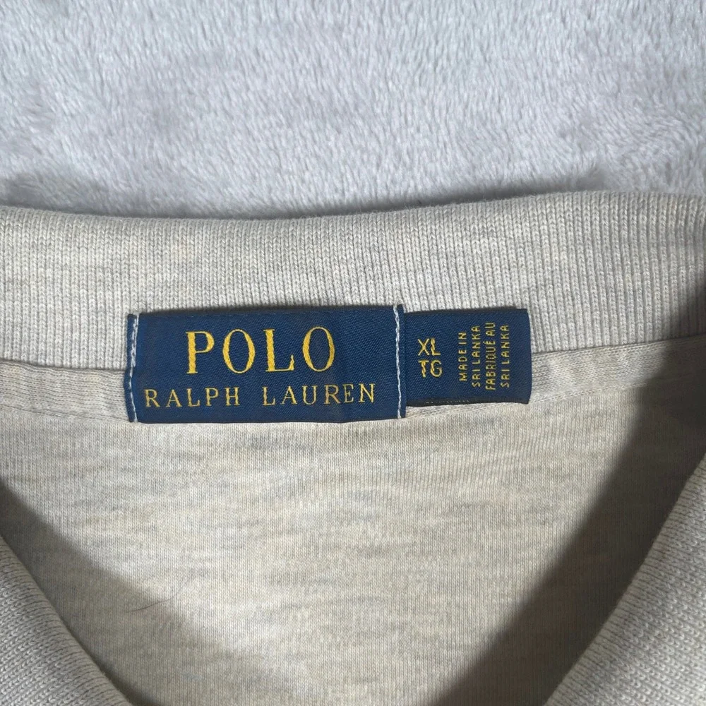 Polo Ralph Lauren Polo Classic Fit Mens XL Oatmeal Heather Cotton‎ Pony Logo